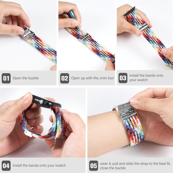 NEW Adjustable White Unity Braided Solo Loop For Apple Watch - Picture 4 of 4